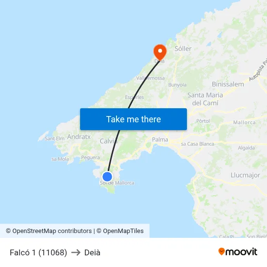 Falcó 1 (11068) to Deià map