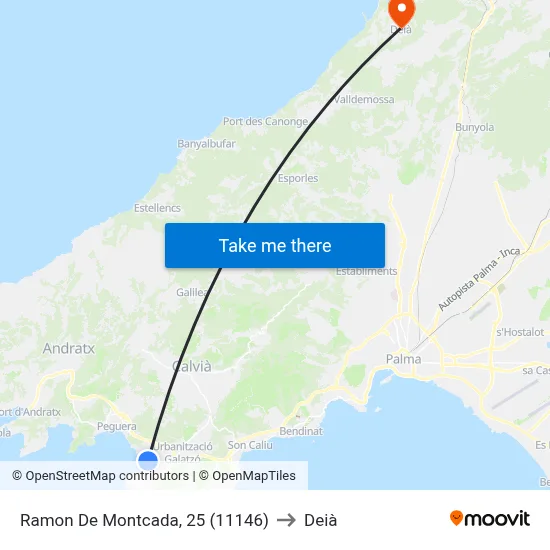 Ramon De Montcada, 25 (11146) to Deià map