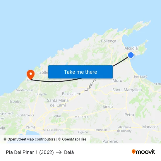 Pla Del Pinar 1 (3062) to Deià map