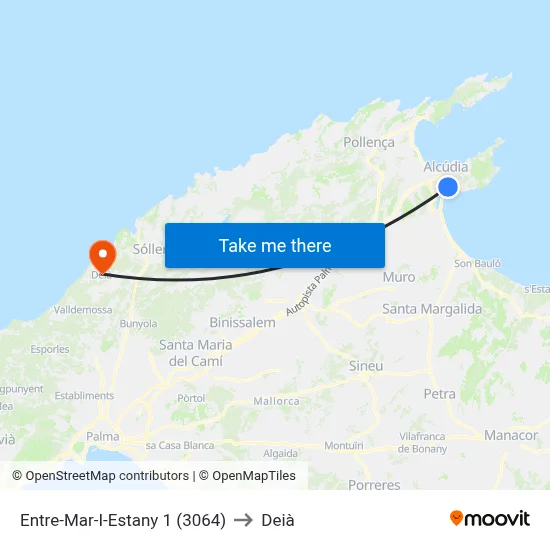 Entre-Mar-I-Estany 1 (3064) to Deià map