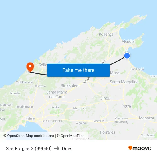 Ses Fotges 2 (39040) to Deià map