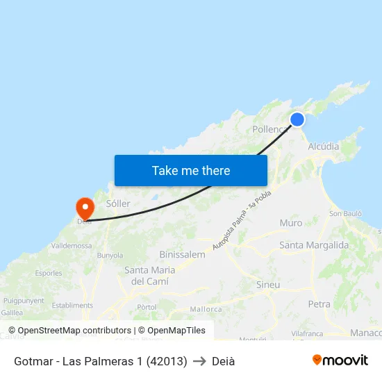 Gotmar - Las Palmeras 1 (42013) to Deià map