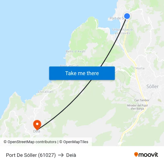 Port De Sóller (61027) to Deià map