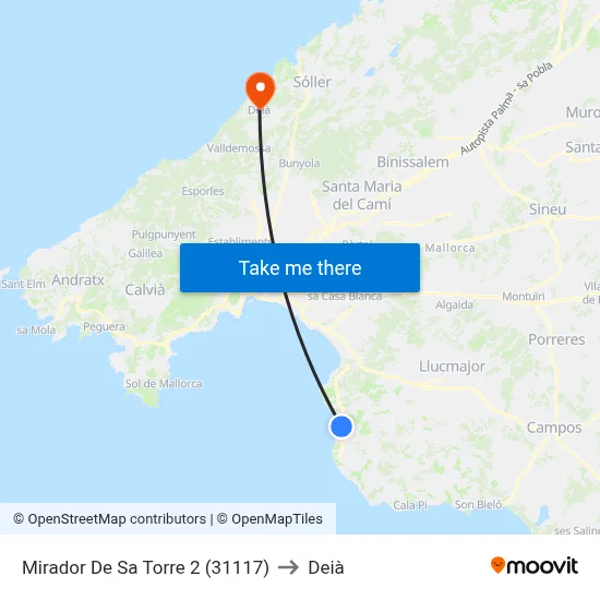 Mirador De Sa Torre 2 (31117) to Deià map
