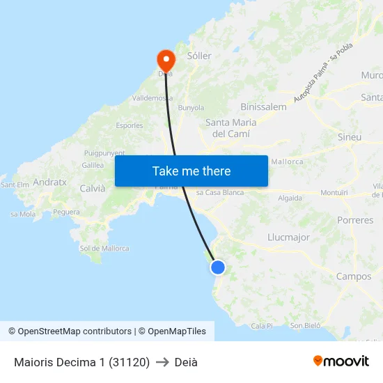 Maioris Decima 1 (31120) to Deià map