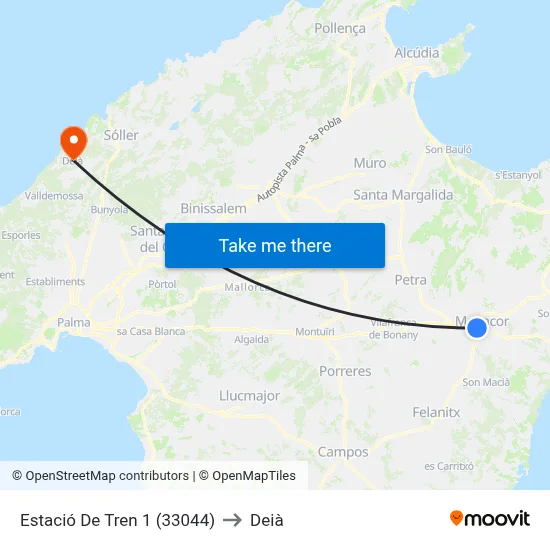 Estació De Tren 1 (33044) to Deià map