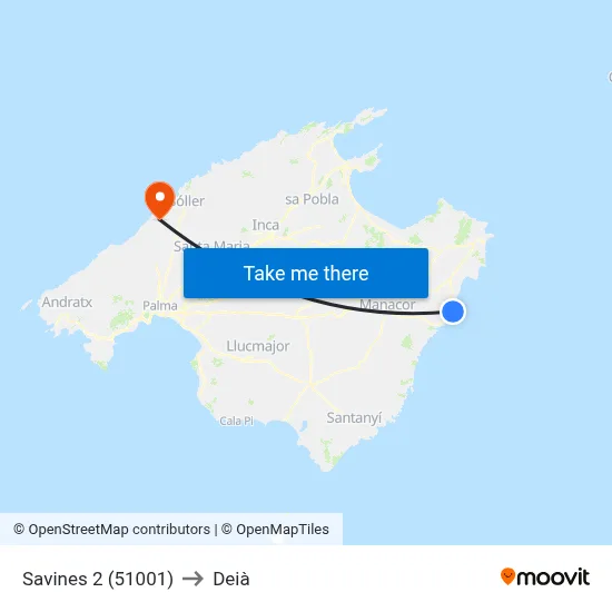 Savines 2 (51001) to Deià map