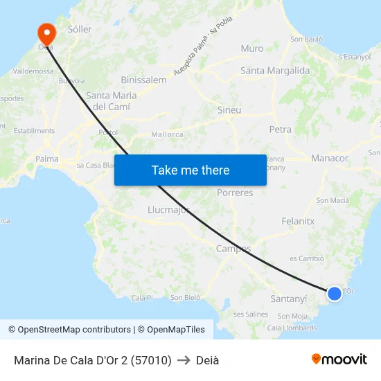 Marina De Cala D'Or 2 (57010) to Deià map