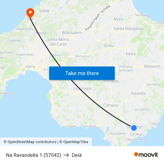 Na Ravandella 1 (57042) to Deià map