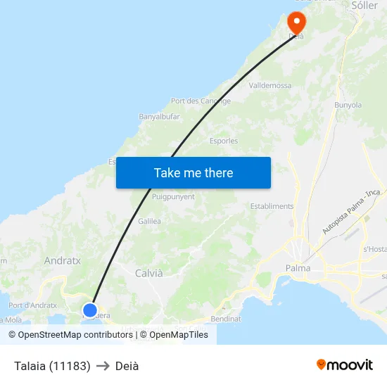 Talaia (11183) to Deià map
