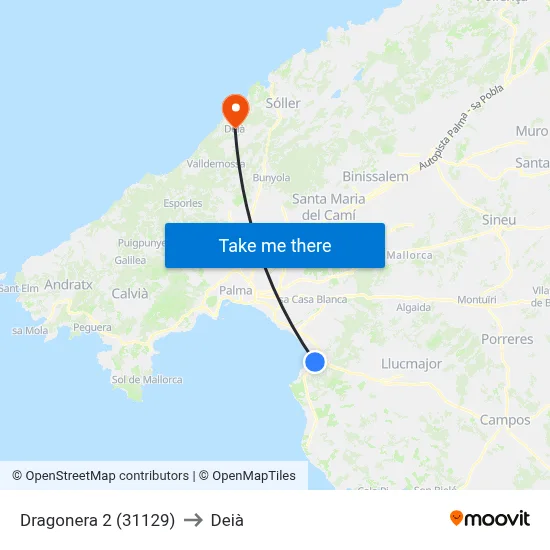 Dragonera 2 (31129) to Deià map