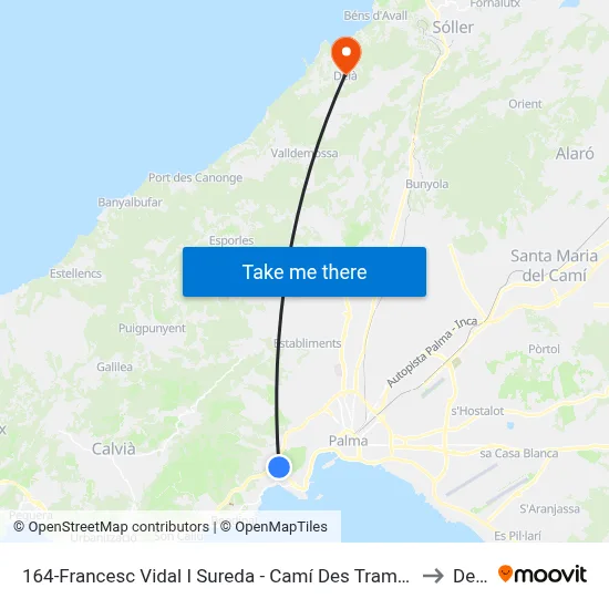 164-Francesc Vidal I Sureda - Camí Des Tramvia to Deià map