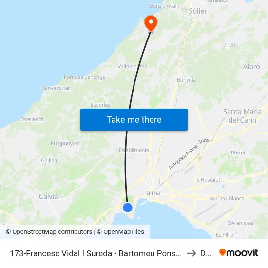 173-Francesc Vidal I Sureda - Bartomeu Pons I Coll to Deià map