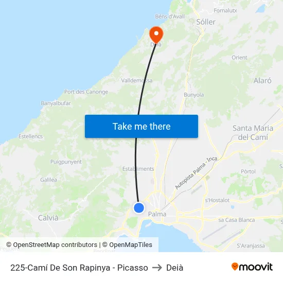 225-Camí De Son Rapinya - Picasso to Deià map