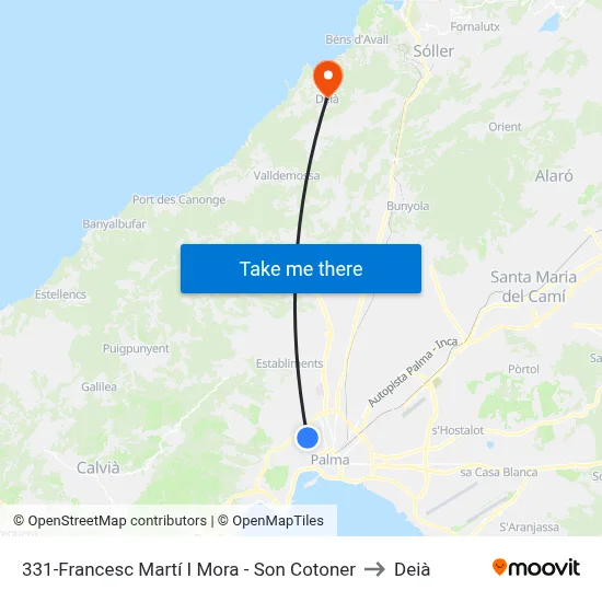 331-Francesc Martí I Mora - Son Cotoner to Deià map
