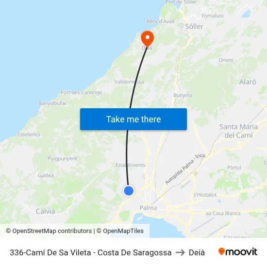 336-Camí De Sa Vileta - Costa De Saragossa to Deià map