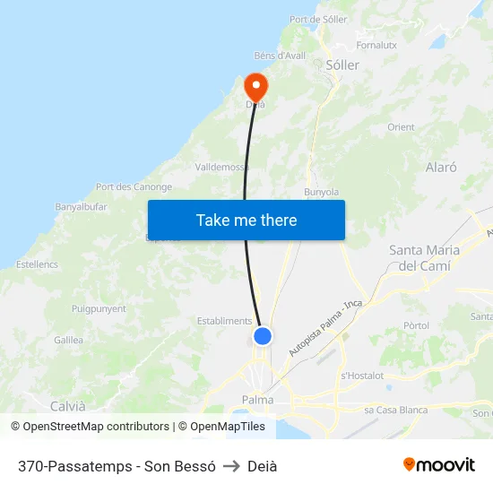 370-Passatemps - Son Bessó to Deià map