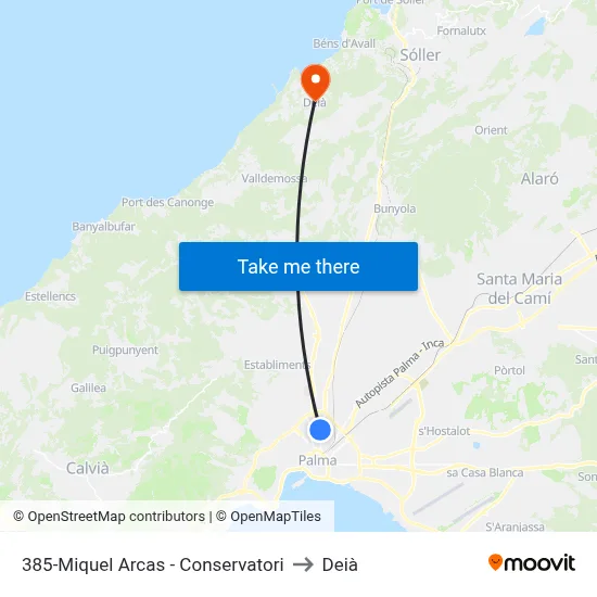 385-Miquel Arcas - Conservatori to Deià map