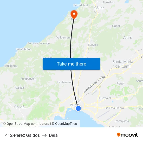 412-Pérez Galdós to Deià map