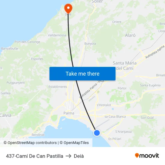 437-Camí De Can Pastilla to Deià map