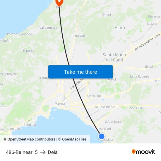 486-Balneari 5 to Deià map