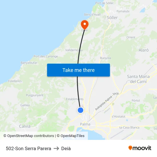 502-Son Serra Parera to Deià map