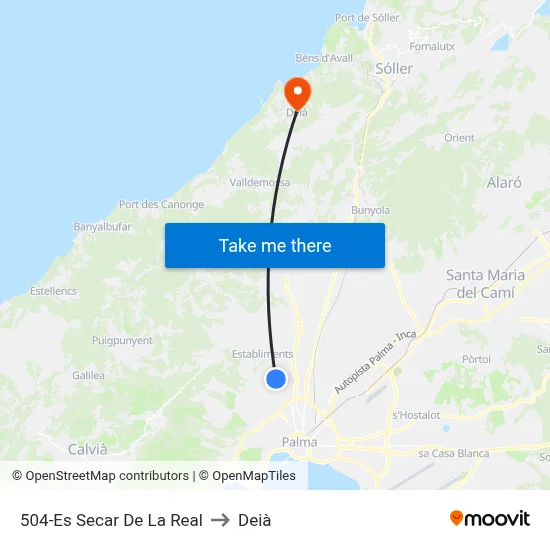 504-Es Secar De La Real to Deià map