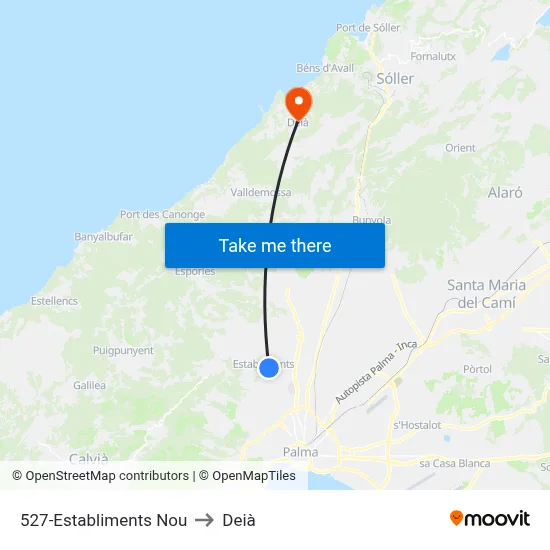 527-Establiments Nou to Deià map