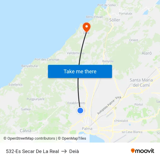 532-Es Secar De La Real to Deià map
