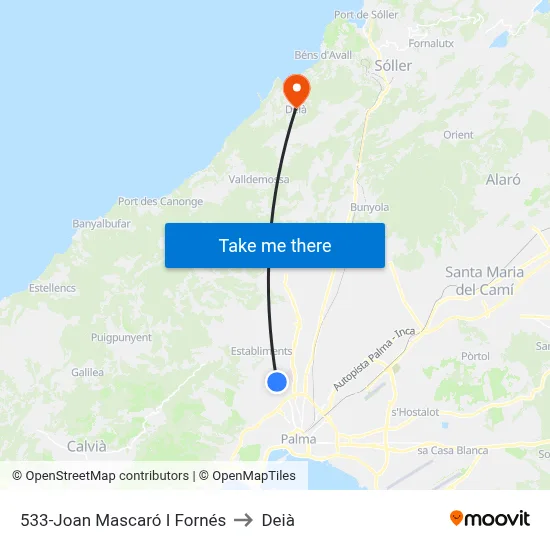 533-Joan Mascaró I Fornés to Deià map