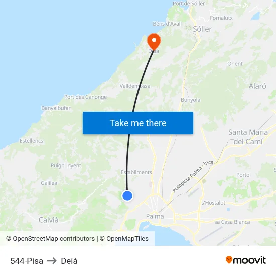 544-Pisa to Deià map