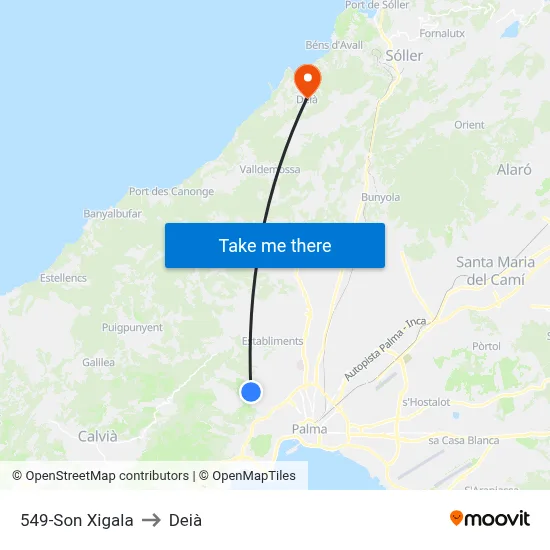 549-Son Xigala to Deià map