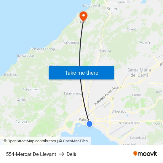 554-Mercat De Llevant to Deià map