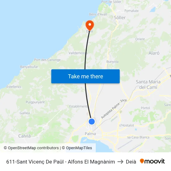 611-Sant Vicenç De Paül - Alfons El Magnànim to Deià map