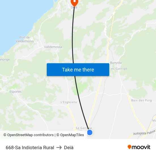 668-Sa Indioteria Rural to Deià map
