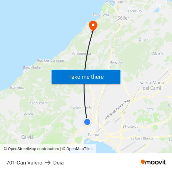 701-Can Valero to Deià map