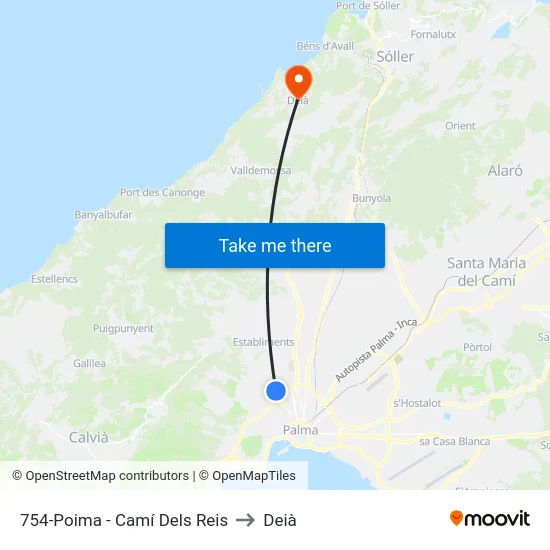 754-Poima - Camí Dels Reis to Deià map