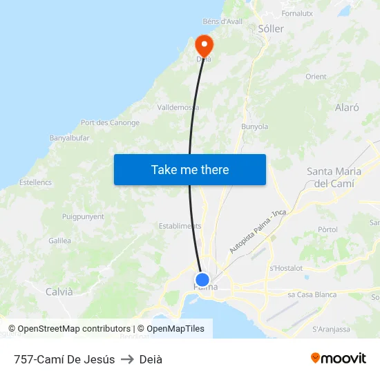 757-Camí De Jesús to Deià map