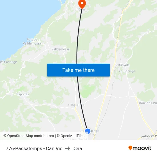 776-Passatemps - Can Vic to Deià map