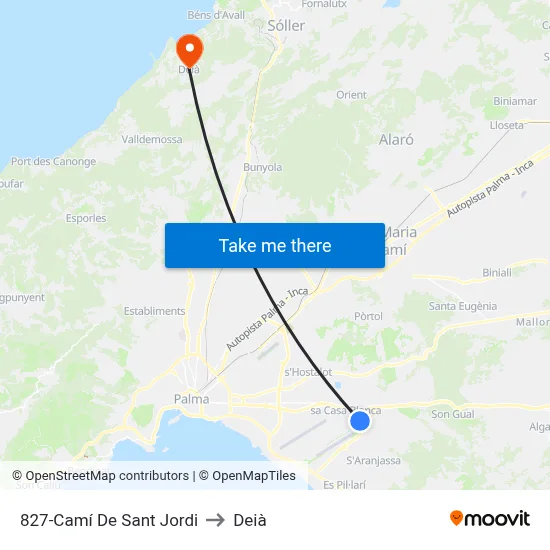 827-Camí De Sant Jordi to Deià map