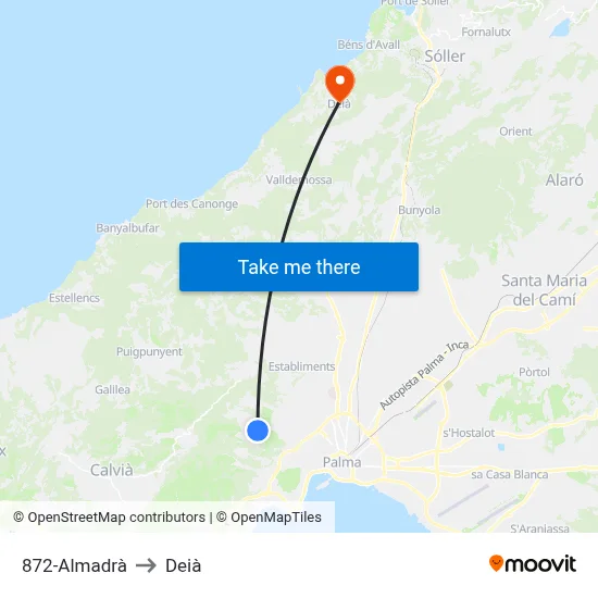 872-Almadrà to Deià map