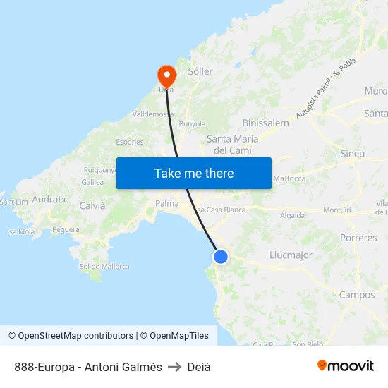 888-Europa - Antoni Galmés to Deià map