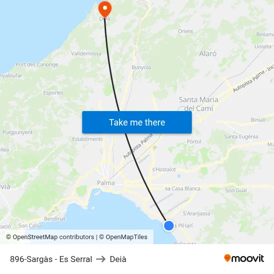 896-Sargàs - Es Serral to Deià map
