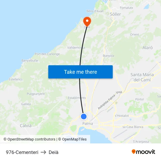 976-Cementeri to Deià map