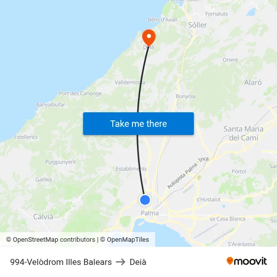 994-Velòdrom Illes Balears to Deià map