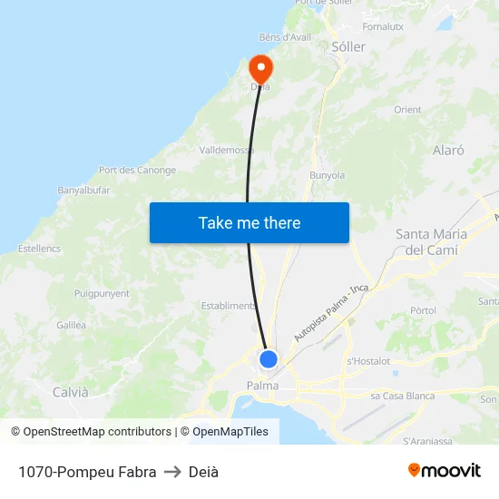 1070-Pompeu Fabra to Deià map
