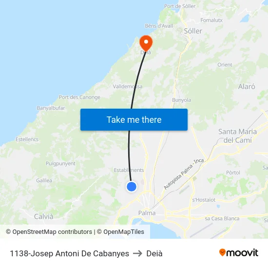 1138-Josep Antoni De Cabanyes to Deià map