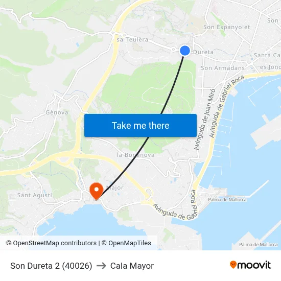 Son Dureta 2 (40026) to Cala Mayor map