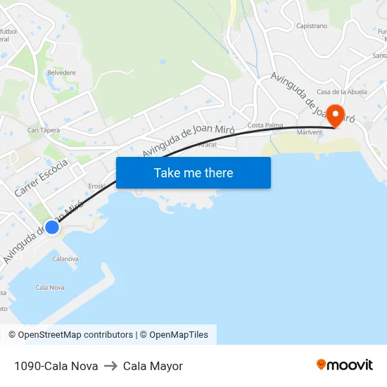 1090-Cala Nova to Cala Mayor map