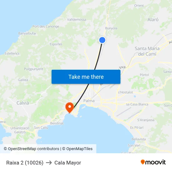 Raixa 2 (10026) to Cala Mayor map